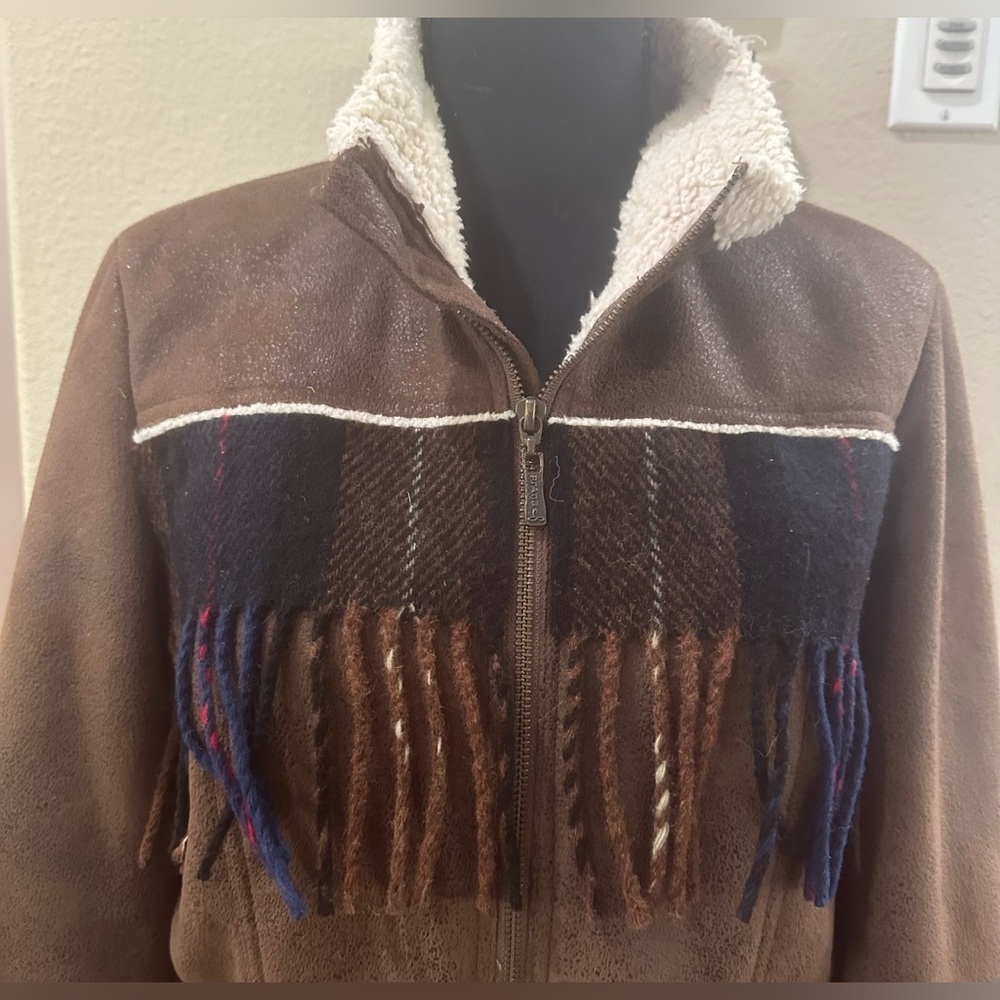 Prana Brown Jacket With Upcycled Pendleton Blanke… - image 1